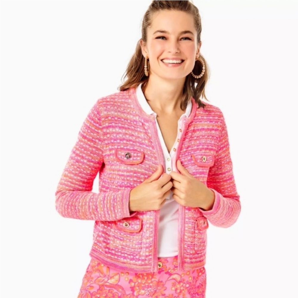 Lilly Pulitzer Kienna Pink Cardigan Jacket NWT Medium